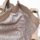 Salvatore Ferragamo Tote Bag Leather Beige Silver Auth ka939-22