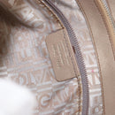 Salvatore Ferragamo Tote Bag Leather Beige Silver Auth ka939-12