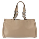 Salvatore Ferragamo Tote Bag Leather Beige Silver Auth ka939-2