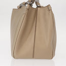 Salvatore Ferragamo Tote Bag Leather Beige Silver Auth ka939-3