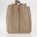 Salvatore Ferragamo Tote Bag Leather Beige Silver Auth ka939-4