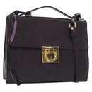 Salvatore Ferragamo Gancini Shoulder Bag Leather 2way Purple Gold Auth ka942-1