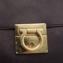 Salvatore Ferragamo Gancini Shoulder Bag Leather 2way Purple Gold Auth ka942-16