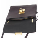 Salvatore Ferragamo Gancini Shoulder Bag Leather 2way Purple Gold Auth ka942-18