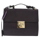Salvatore Ferragamo Gancini Shoulder Bag Leather 2way Purple Gold Auth ka942-2
