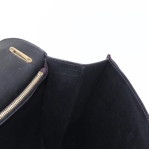 Salvatore Ferragamo Gancini Shoulder Bag Leather 2way Purple Gold Auth ka942