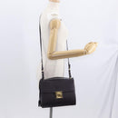 Salvatore Ferragamo Gancini Shoulder Bag Leather 2way Purple Gold Auth ka942-25