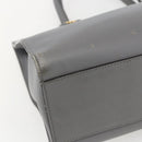 GUCCI Tote Bag Leather Gray Gold 440055 Auth ka948-14