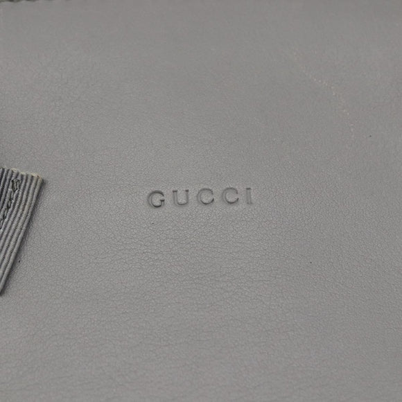 GUCCI Tote Bag Leather Gray Gold 440055 Auth ka948