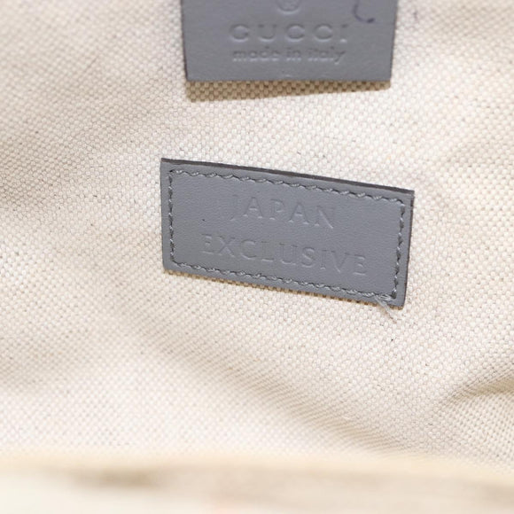 GUCCI Tote Bag Leather Gray Gold 440055 Auth ka948