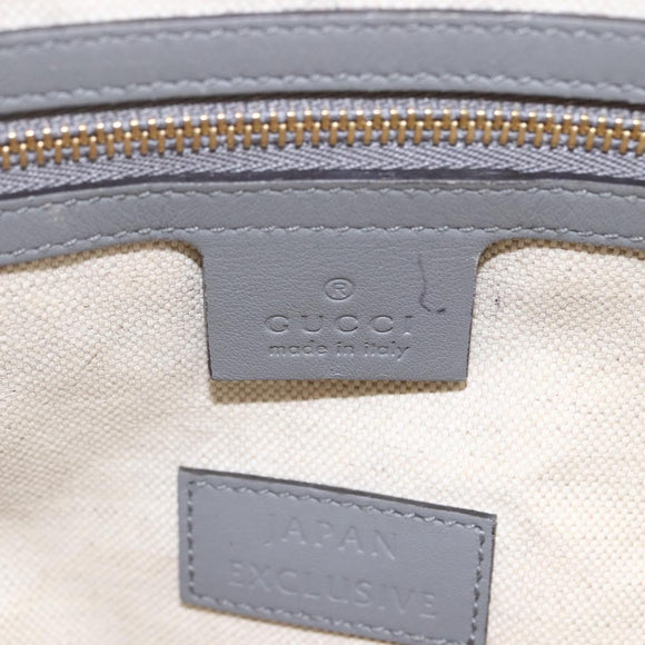 GUCCI Tote Bag Leather Gray Gold 440055 Auth ka948