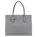 GUCCI Tote Bag Leather Gray Gold 440055 Auth ka948-13
