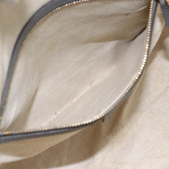 GUCCI Tote Bag Leather Gray Gold 440055 Auth ka948