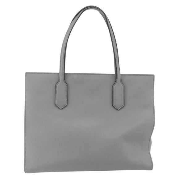 GUCCI Tote Bag Leather Gray Gold 440055 Auth ka948