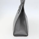 GUCCI Tote Bag Leather Gray Gold 440055 Auth ka948-4