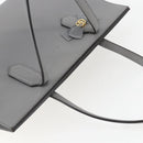 GUCCI Tote Bag Leather Gray Gold 440055 Auth ka948-6