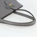 GUCCI Tote Bag Leather Gray Gold 440055 Auth ka948-7