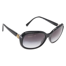 CHANEL Sunglasses plastic Black CC Auth ka958