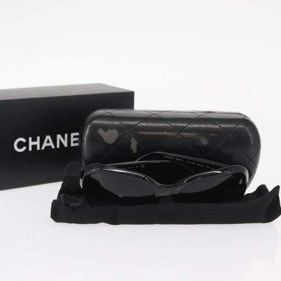 CHANEL Sunglasses plastic Black CC Auth ka958
