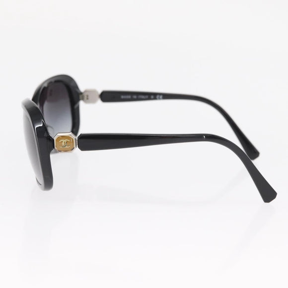 CHANEL Sunglasses plastic Black CC Auth ka958