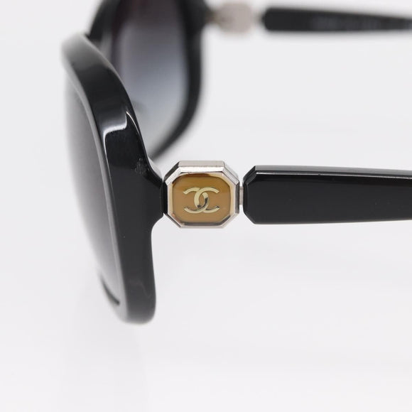 CHANEL Sunglasses plastic Black CC Auth ka958