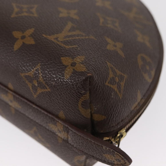LOUIS VUITTON Monogram Trousse Demi Ronde Cosmetic Pouch M47520 LV Auth ka960
