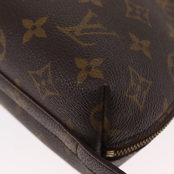 LOUIS VUITTON Monogram Trousse Demi Ronde Cosmetic Pouch M47520 LV Auth ka960