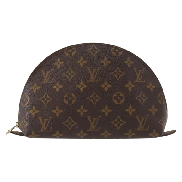 LOUIS VUITTON Monogram Trousse Demi Ronde Cosmetic Pouch M47520 LV Auth ka960