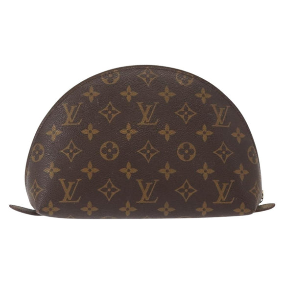 LOUIS VUITTON Monogram Trousse Demi Ronde Cosmetic Pouch M47520 LV Auth ka960