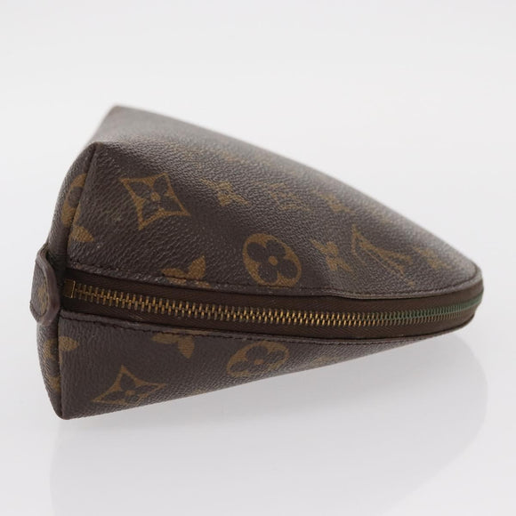 LOUIS VUITTON Monogram Trousse Demi Ronde Cosmetic Pouch M47520 LV Auth ka960