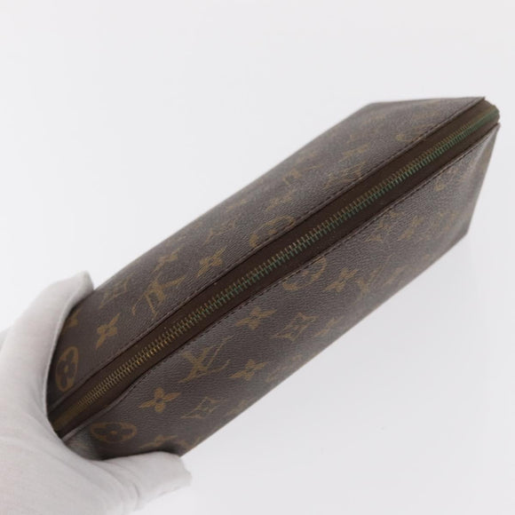 LOUIS VUITTON Monogram Trousse Demi Ronde Cosmetic Pouch M47520 LV Auth ka960