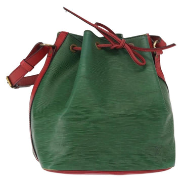 LOUIS VUITTON Epi Petit Noe Shoulder Bag Bicolor Green Red M44147 LV Auth ka966
