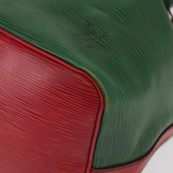 LOUIS VUITTON Epi Petit Noe Schoudertas Tweekleurig Groen Rood M44147 LV Auth ka966