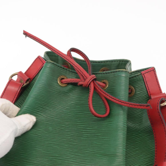 LOUIS VUITTON Epi Petit Noe Schoudertas Tweekleurig Groen Rood M44147 LV Auth ka966