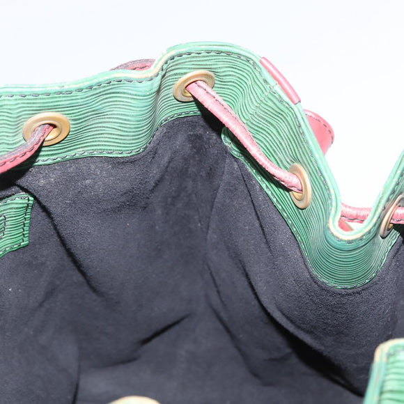 LOUIS VUITTON Epi Petit Noe Schoudertas Tweekleurig Groen Rood M44147 LV Auth ka966