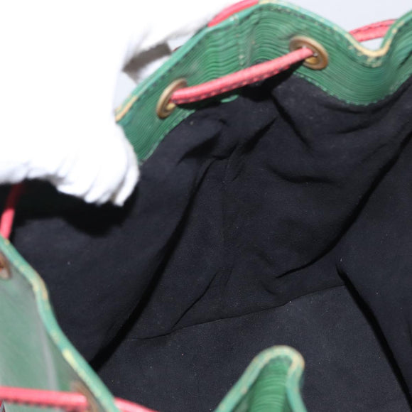 LOUIS VUITTON Epi Petit Noe Shoulder Bag Bicolor Green Red M44147 LV Auth ka966