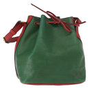 LOUIS VUITTON Epi Petit Noe Schoudertas Tweekleurig Groen Rood M44147 LV Auth ka966-1