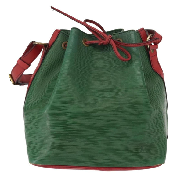 LOUIS VUITTON Epi Petit Noe Shoulder Bag Bicolor Green Red M44147 LV Auth ka966