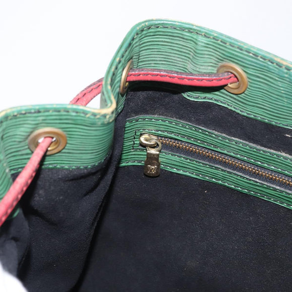 LOUIS VUITTON Epi Petit Noe Schoudertas Tweekleurig Groen Rood M44147 LV Auth ka966