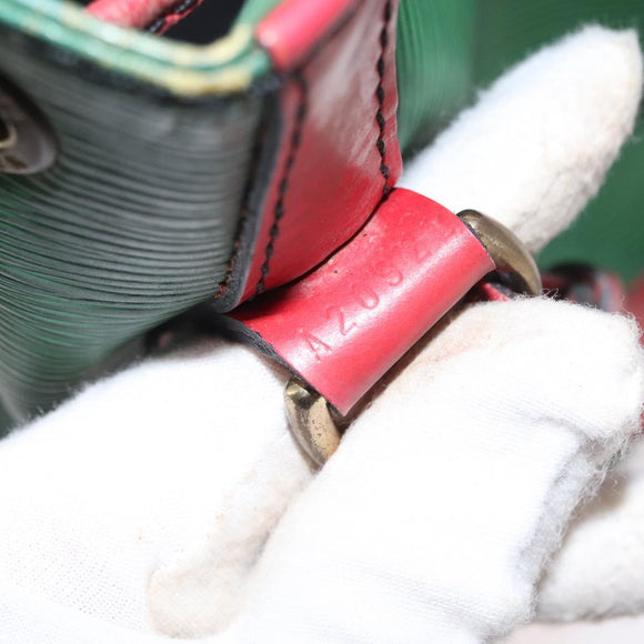 LOUIS VUITTON Epi Petit Noe Shoulder Bag Bicolor Green Red M44147 LV Auth ka966