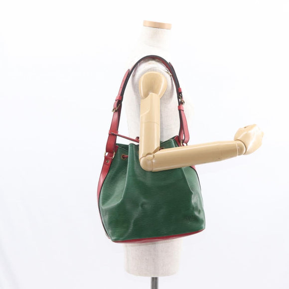 LOUIS VUITTON Epi Petit Noe Schoudertas Tweekleurig Groen Rood M44147 LV Auth ka966