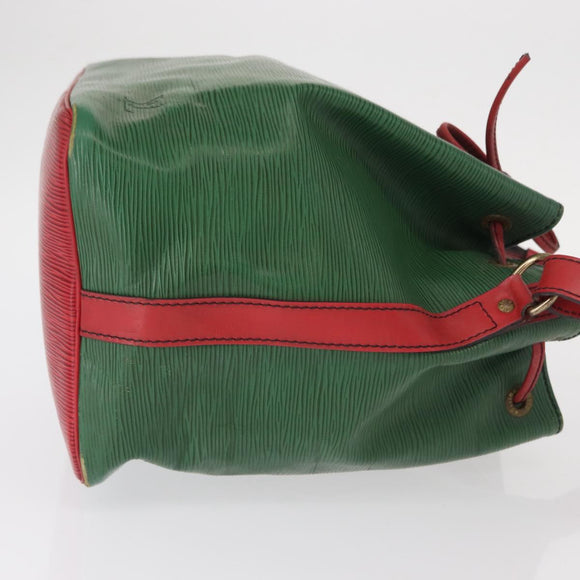LOUIS VUITTON Epi Petit Noe Shoulder Bag Bicolor Green Red M44147 LV Auth ka966