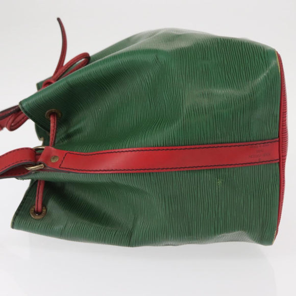 LOUIS VUITTON Epi Petit Noe Shoulder Bag Bicolor Green Red M44147 LV Auth ka966