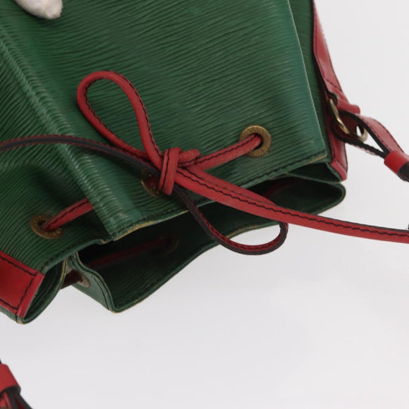 LOUIS VUITTON Epi Petit Noe Schoudertas Tweekleurig Groen Rood M44147 LV Auth ka966
