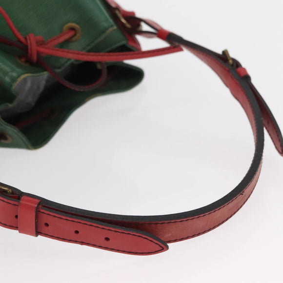 LOUIS VUITTON Epi Petit Noe Shoulder Bag Bicolor Green Red M44147 LV Auth ka966