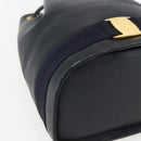 Salvatore Ferragamo Backpack Leather Navy Gold Auth ka976-15