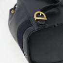 Salvatore Ferragamo Backpack Leather Navy Gold Auth ka976-16