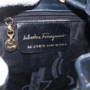 Salvatore Ferragamo Backpack Leather Navy Gold Auth ka976-12