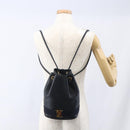 Salvatore Ferragamo Backpack Leather Navy Gold Auth ka976-20