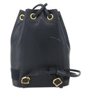 Salvatore Ferragamo Backpack Leather Navy Gold Auth ka976-2